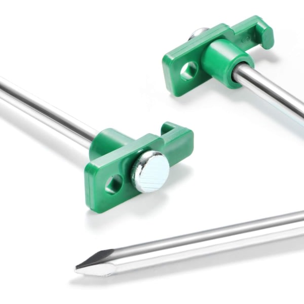 IC 16x teltplugger i stål - holdbare lange plugger med plasthode for camping