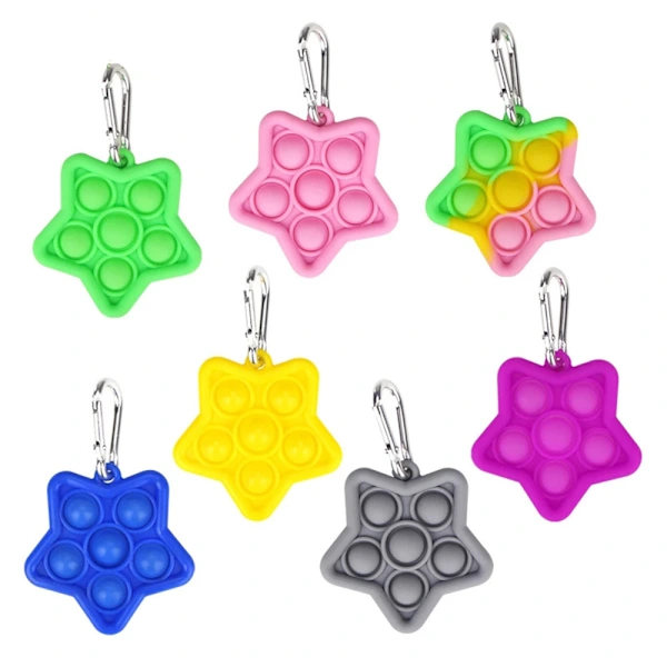 Fidget Legetøj Pop it Stjerne Angstdæmpende Blå Blå Blå