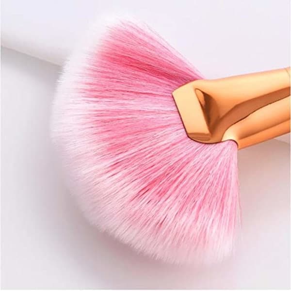 IC Sminkbørster 10 stk Rosa trehåndtak Nylon