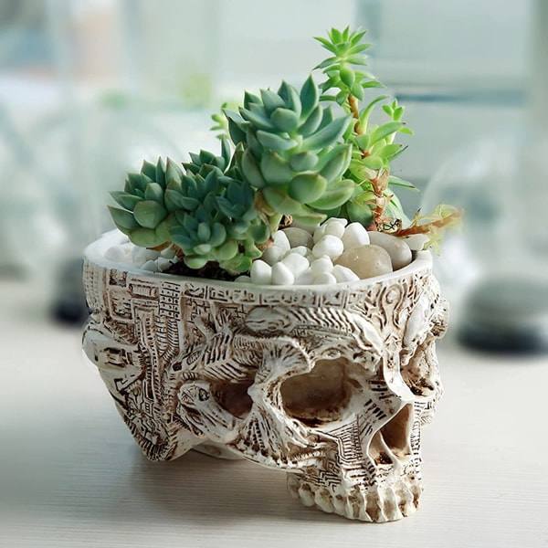 IG Skull Planter udskårne hjerter skelet blomsterpotter have