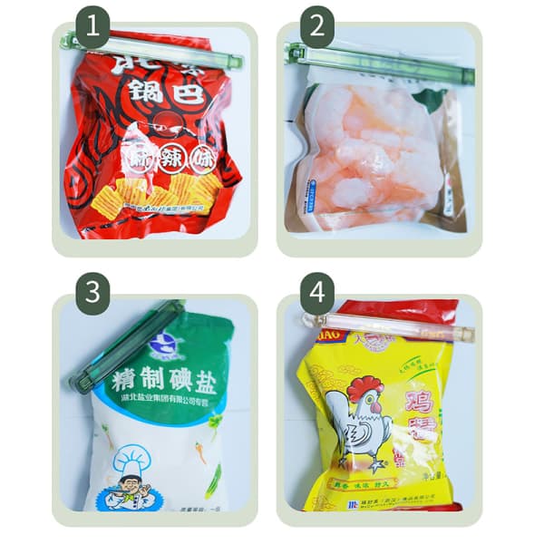 IC 5 ST Forseglingspose Klips Forsegler Klemme Køkken Opbevaring Snack Forsegling Transparent S