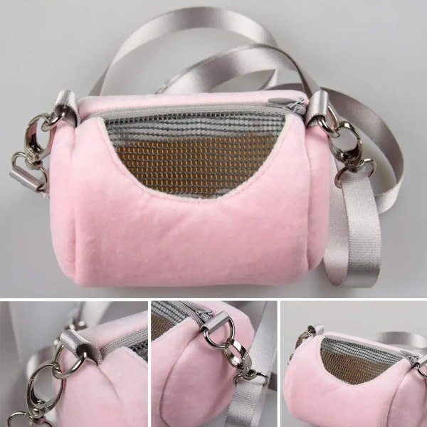 IC Hamstertaske Bærbar Cylinder Åndbar Udendørs Taske, Rosa