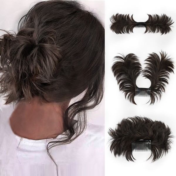 IC Messy Bun Sivukampa Kiinnitettävä Hiussolmu Helppo Hiustukke Naisille A10