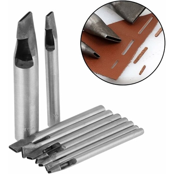 2mm 9 kpl Nahkarei'itin Pyöreä Teräs Käsityöleikkuri Työkalusetti Vöille Kellonrannekkeille Kengille Kankaalle DIY Käsityöprojekteihin