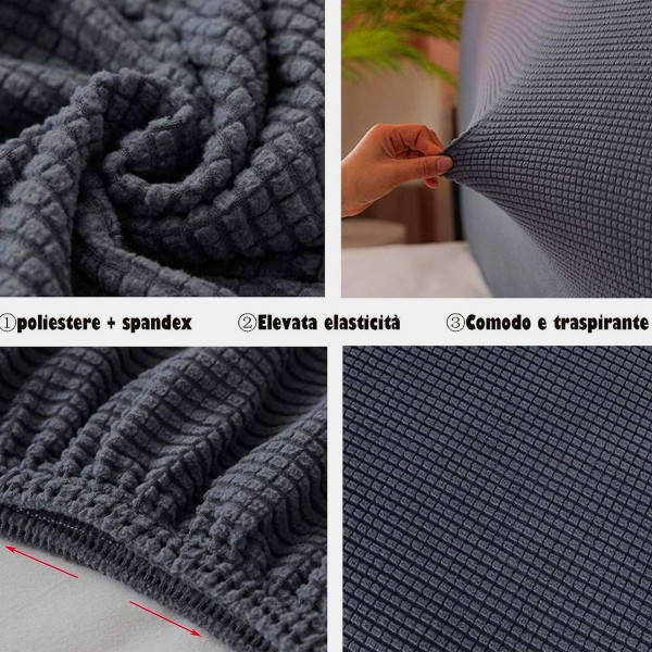 IC Stretch-överdrag, litet fyrkantigt Jacquard-sänggavel