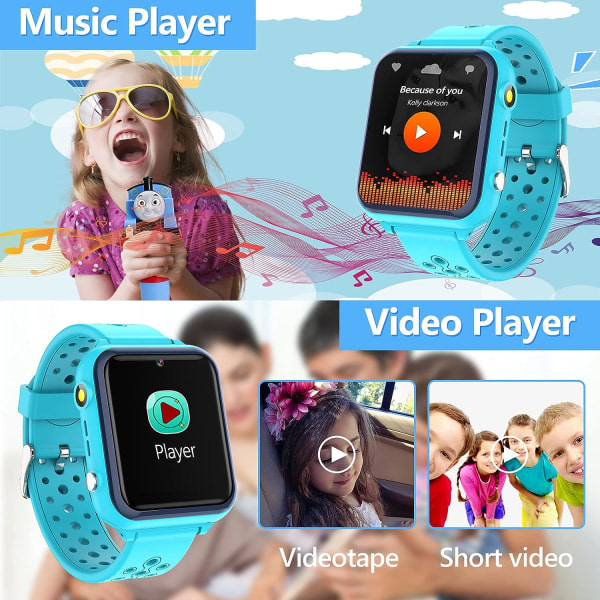 IC Smart Watch -telefon for barn, Vattentät Smart Watch for barn MP3-musikk