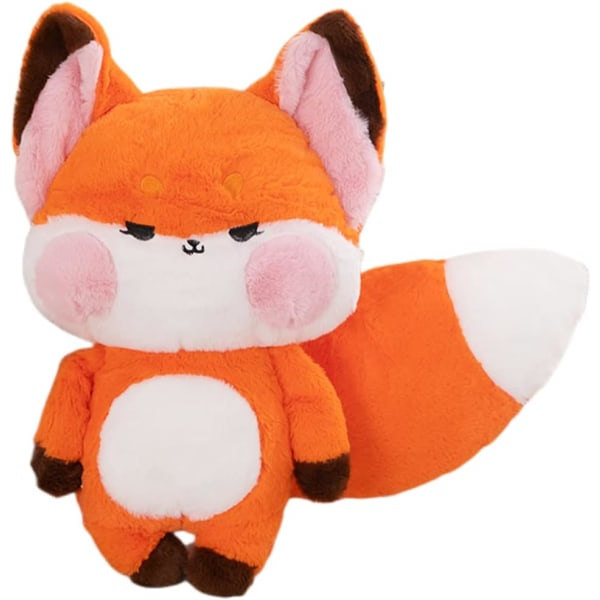 IC Fox Plyschdocka, Rävleksak, Högkvalitativt Plyschtyg och PP-Bomullsfyllning, Perfekt för Heminredning (Orange)