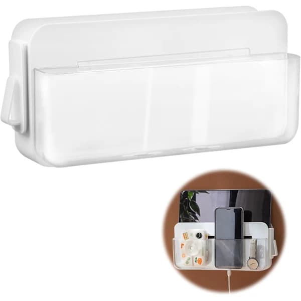 Wall Mounted Remote Control Storage Box - Multifunctional Wall Mounted Organizer Compatible with Charging