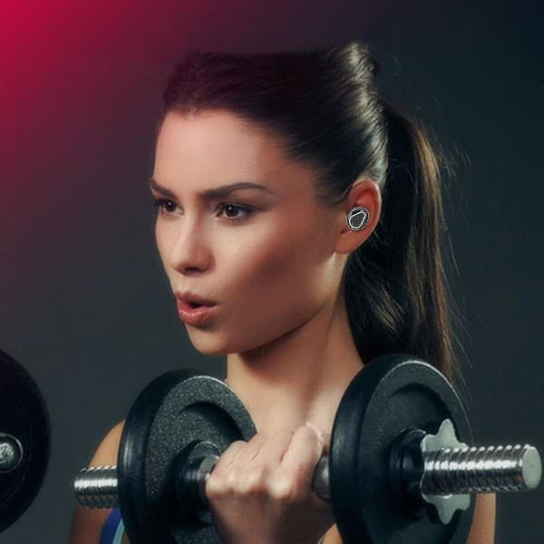 IC Bluetooth-hodetelefoner 5.0 bærbare in-ear dobbelt-pass Bluetooth-hodetelefoner mini binaural sport
