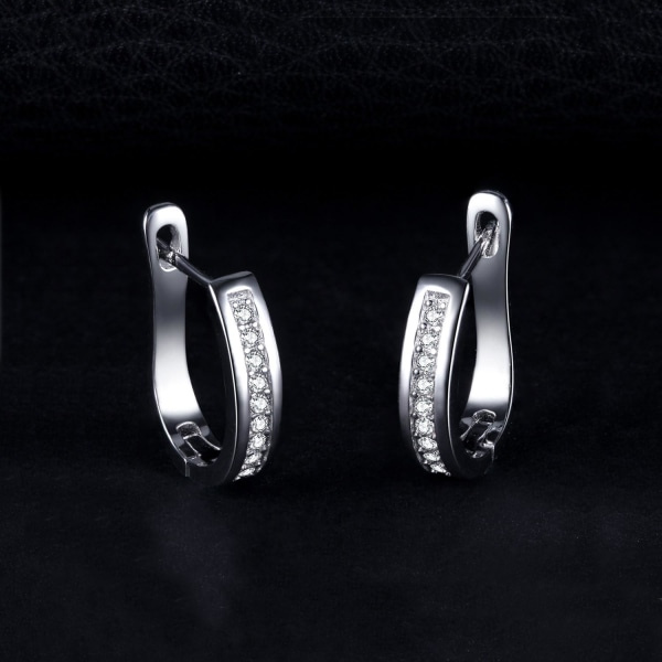 IC Hoops Øreringe til Kvinder, 925 Sterling Sølv Ring Øreringe med AAA Cubic Zirconia, Små Sovende Hoops Øreringe
