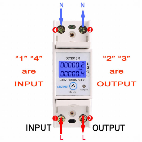 IC Elmåler, DDS015M Digital Display Watt-timeteller