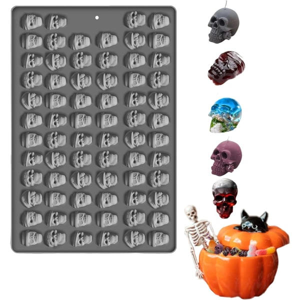 IC Halloween Mini Skull Candy Forms 70 Hulrum Skull Forms Halloween Forms af fødevarekvalitet til Halloween Gummy (1 ST Skull)