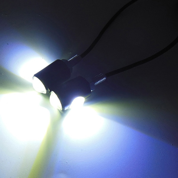 IC 2 stk Universal Motorcykel LED Mini Blinklys Ørn Øje Form Hvid