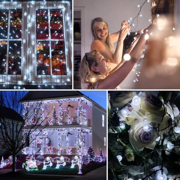 IC Ulkoilma Solar String Lights, 7M/23ft 50LED Ulkoilma Solar String Lights Vedenkestävä IP65 8 tilaa Solar String (Valkoinen)