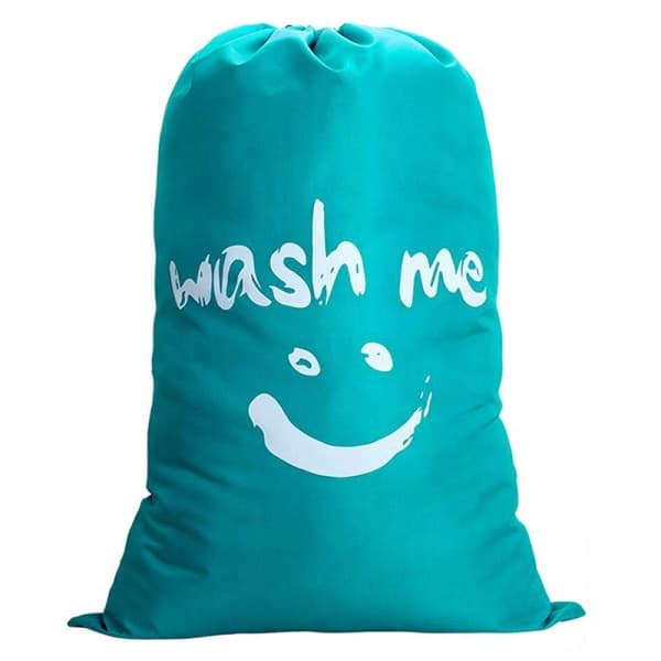 IC Smile Shape Nylon Vaskepose Wash Me Pouch Vaskbar Organizer Blå