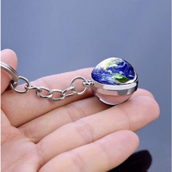 Solar System Planetary Keychain Tillbehör Hängande Väska Ornament Nyckelring (Earth) IC