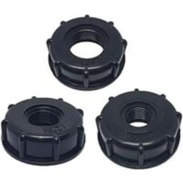 IC 3-pak IBC-tanktilbehør, indvendigt gevind, 1\" 3/4\" 1/2\" IBC-adapter flad