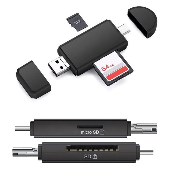 IC Minnekortlæser USB 2.0 Adapter Mikrogrænsesnit & Tf-kortplads