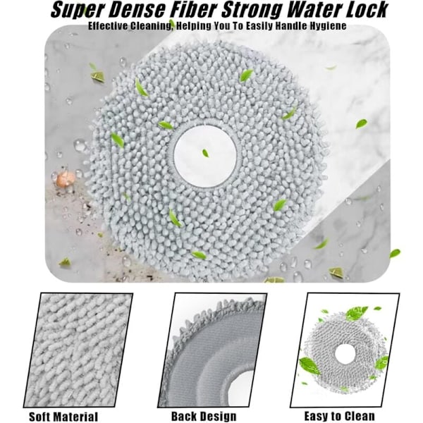 4 stk. moppekluter for Roborock Q Revo og Roborock P10 støvsuger, reservedeler, vaskbare og gjenbrukbare moppeputer