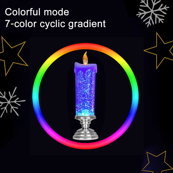 IC Led 7 fargeskiftende oppladbare flammefri lys