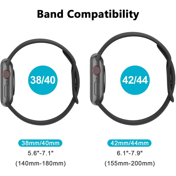 IG Slim Bands Kompatibel med Apple Watch Band 40mm 38mm 44mm 42mm Sort, Lavendelgrå,Sten,Pink Sand 42mm/44mm