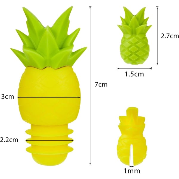 14 stk. Ananas Silikon Flaskeprop Vin Glas Markører, Charm og Vinpropper Genanvendelige