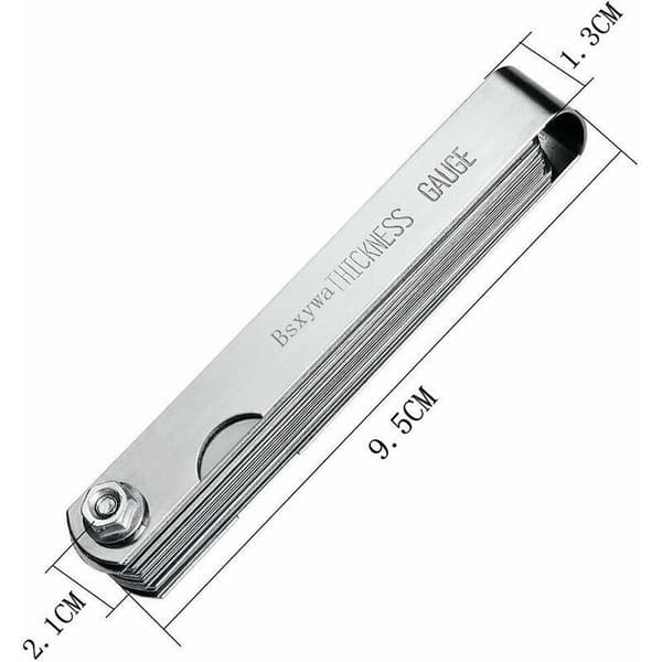Følerbladsæt, 32 blade rustfrit stål ventilshimsæt, metrisk/imperial markering, til måling af spaltebredde, til motor/tændrør/ventiler.