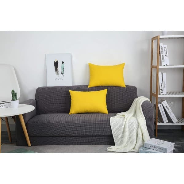 IC Betræk af Massiv Bomuld, 12\" x 18\", Gul