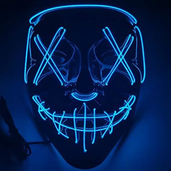 IC LED-ansiktsmaske - perfekt for Halloween (blå)