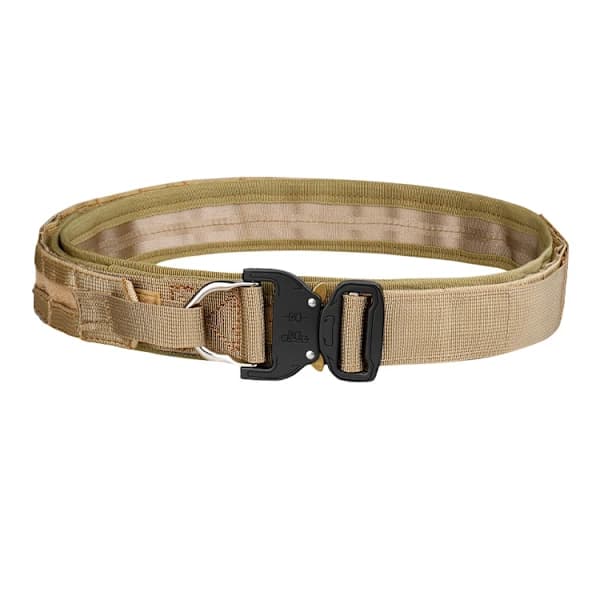 Double-layer thickened tactical belt CS outdoor double-layer belt upgraded version Cobra nylon belt olive drab 125cm olive drab 125cm