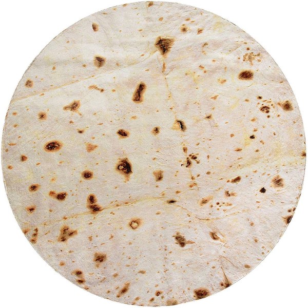 IC Burrito Tortilla deksel , dobbeltsidig stort deksel for familie, 285 GSM Soft Cozy (beige, 71 tum)