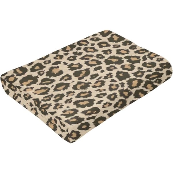 IC Leopard-sengesett Supermyk Varm Fuzzy Koselig Lett Flanellteppe for Sofa Sofa Kontor Camping Reise 60\" L X 50\" W