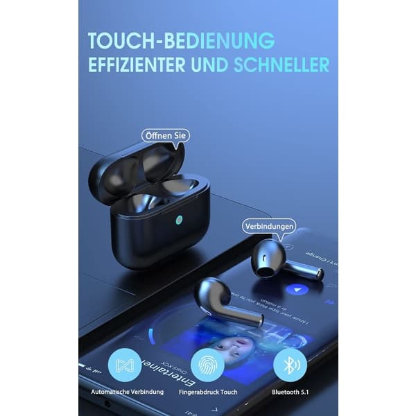 IC NOE Bluetooth-ørepropper, trådløse 5.1 HiFi stereo