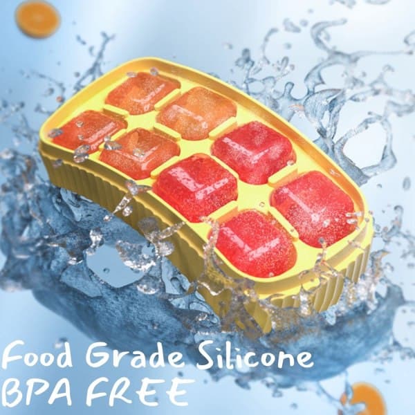 Isbitbricka i silikon, 3 delar, mini, med lock, BPA-fri