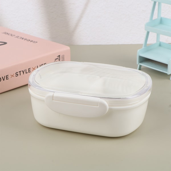 IC Bento Lunchbox med Avtagbara Fack, Mikrovågsugnssäker, Kylskåpsvänlig, Vit, 350ml