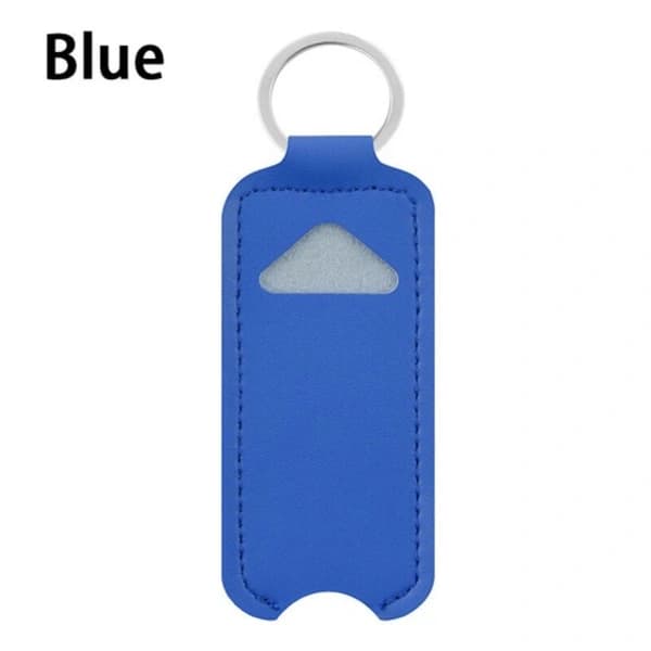 Leather Case Lip Balm Holder Keychain Holder Lipstick Keychain Bag Red Red