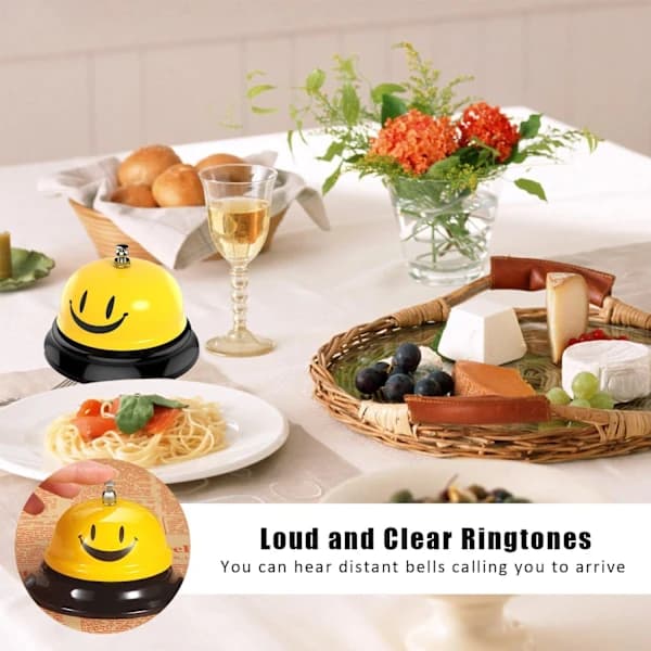 2 Pieces Desk Service Bell, Reception Bell, Smiling Reception Bell, Bells for Reception Areas,