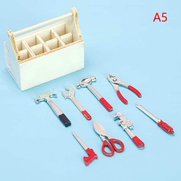 IC 1/12 Dockskåpsminiatyr Mini Reparationsverktyg Simuleringsverktygslåda M A5