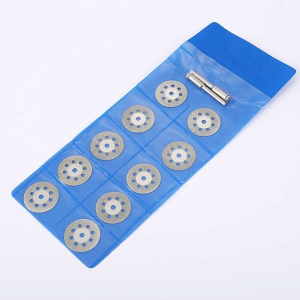 Förpackning med 12 st 22 mm Mini Perforerade Diamantkapskivor, Kapskivor