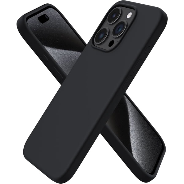 IC Fodral för Apple iPhone 15 Pro (2023), kameraskydd stötsäker TPU mjuk silikon mobilskal iPhone 15 Pro (svart)