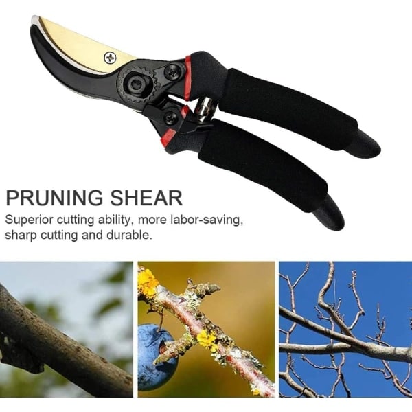 IC Hagebeskjæringssaks, Premium Beskjæringssaks for Hagearbeid, Heavy Duty Profesjonell Beskjæringssaks Saks Skarp Håndbeskjærer