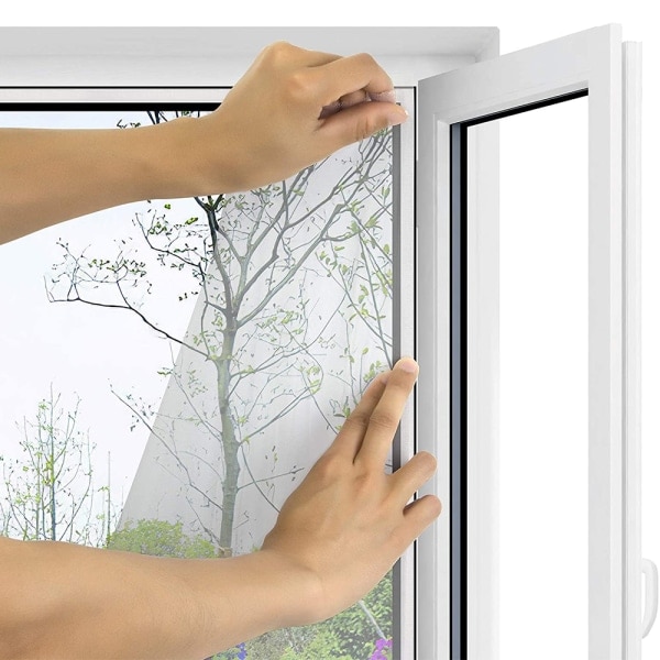 IC universalfönster transparent myggnät/tvättbart myggnät/justerbart insektsnät, fönsterstorlek 60*80 cm