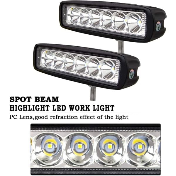 IC LED Arbeidslys LED Bar 12V 18W 15cm Bil LED Spotlight Vanntett