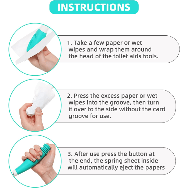 WC-avliivintyyny, pitkä ulottuvuus mukavuuspyyhkeille, lisää ulottuvuutta yli 15 tuumaa (noin 38,1 cm) wc-paperin tai kosteuspyyhkeiden tarttumiseen