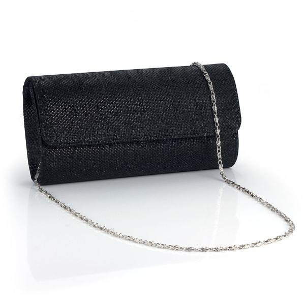 IC Aften Clutch Taske, Kuvert Clutch Taske Aftonväska til Kvinder, Glimtende Aften Håndtaske sort