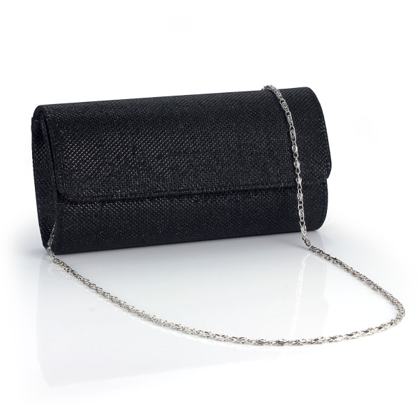 IC Evening Clutch Bag, Kuvert Clutch Bag Aftonväska för kvinnor, Glittrande Evening Handväska svart