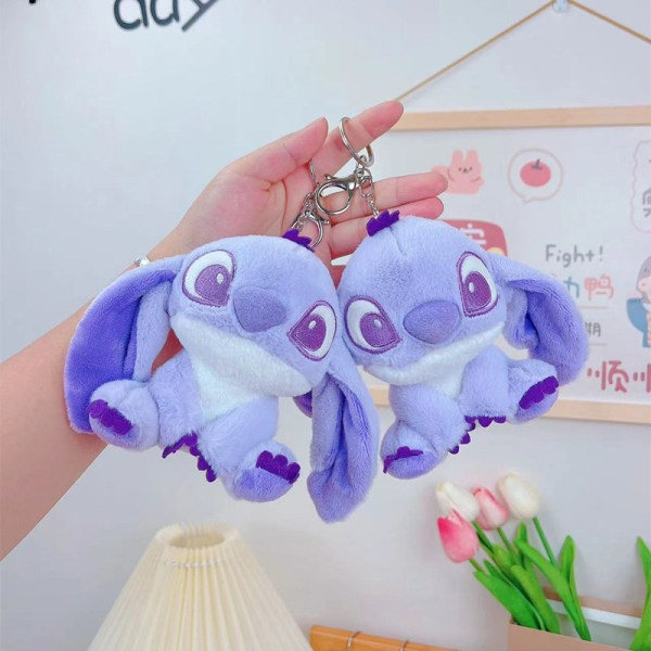 IC Piirretty Stitch-pehmolelu avaimenperä laukku riipus pehmolelut koti Violetti