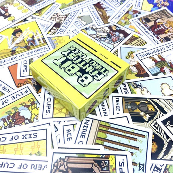 IC 1 Æske 8 Bit Fantasy Tarot Kort Dæk Spådom Divination Familie P