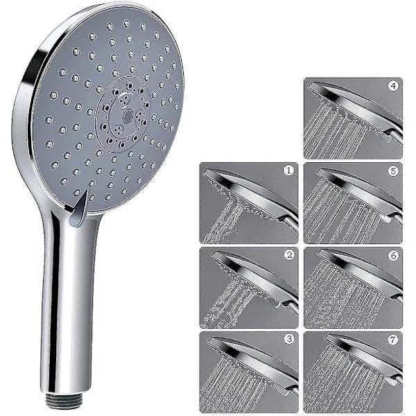Shower Head 152 mm Large Rain Shower Head 7 Spray Types Chrome