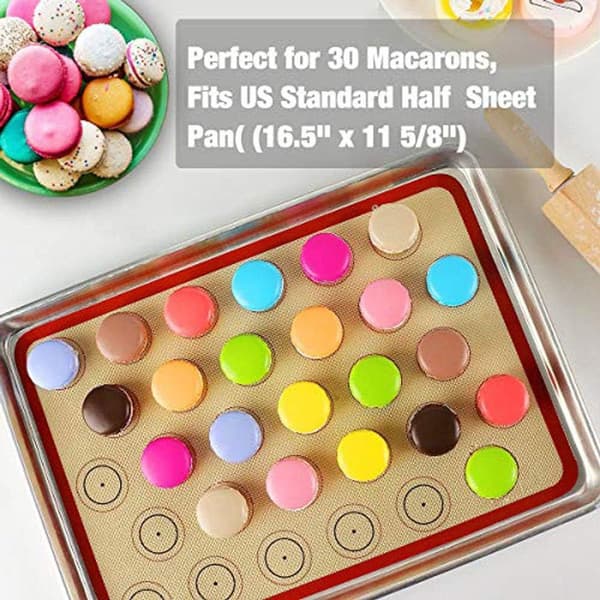 2 Pieces - 5 cm - Red - Silicone Mat - Macarons - Stick - Silicone Sheets - Bread - Reusable - Easy